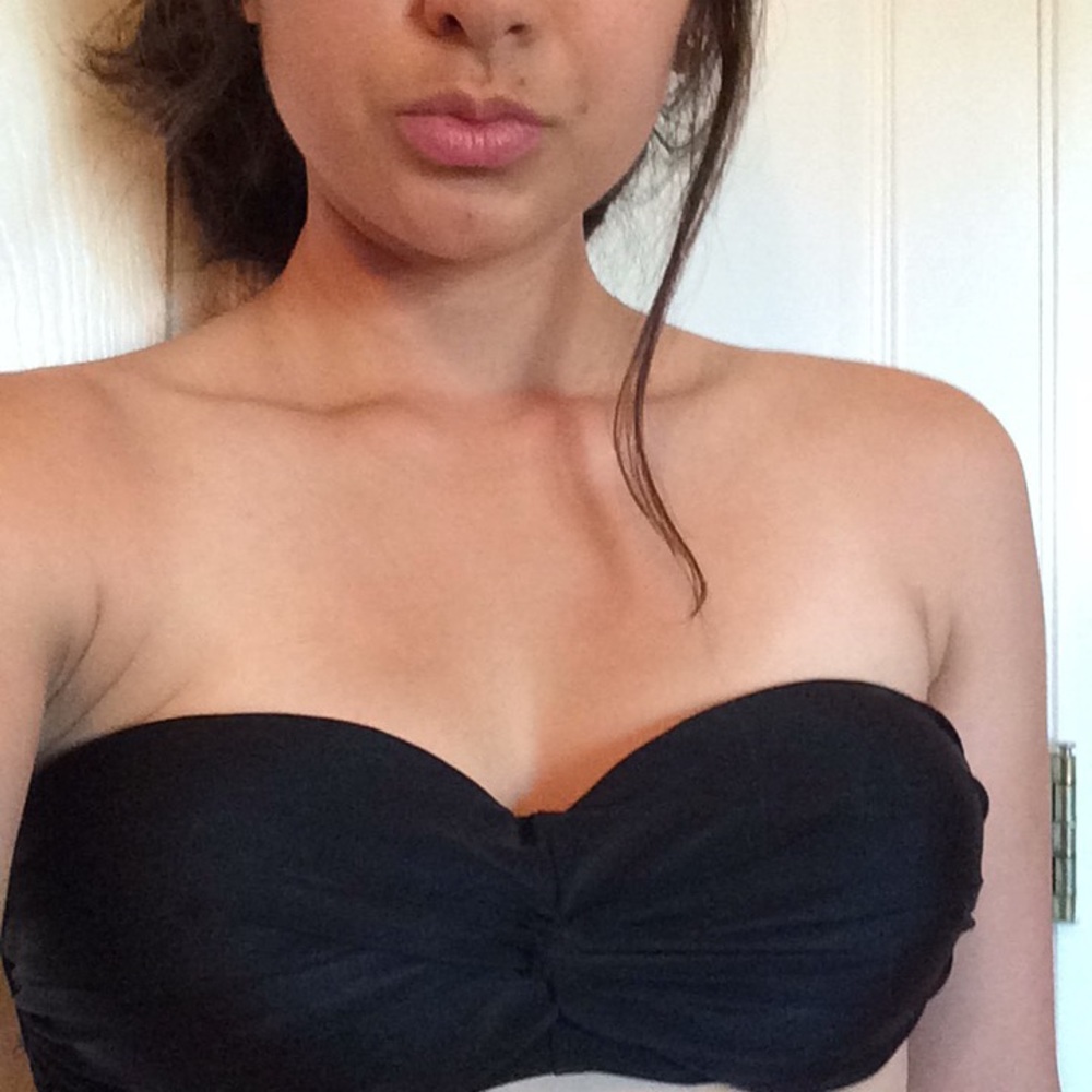 Black Strapless Bikini Swimsuit Top